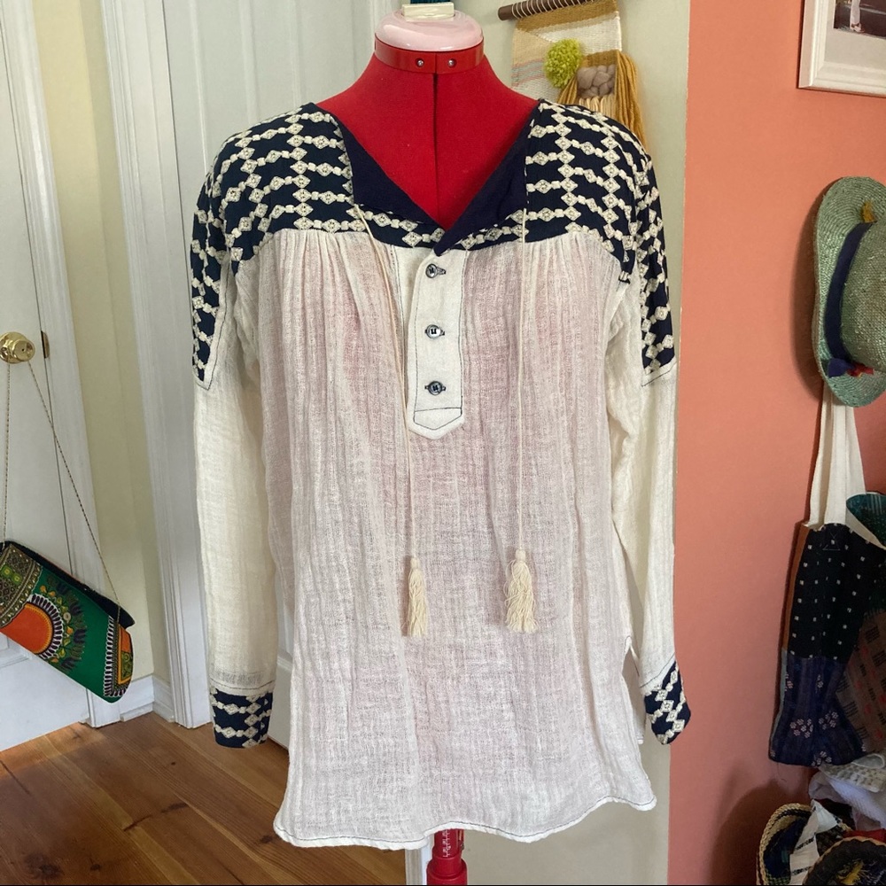 Liv Boho Embroidered Gauze Tunic